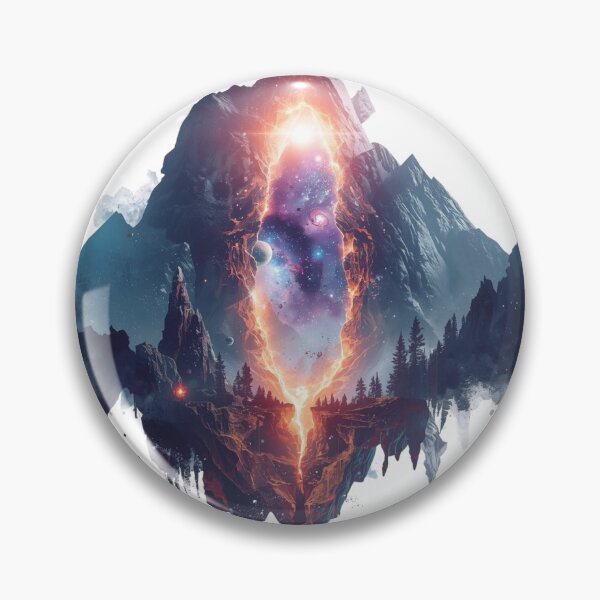 Item preview, Gateway of the Mountains – Surreal Cosmic Portal Landscape designed and sold by catcurio.