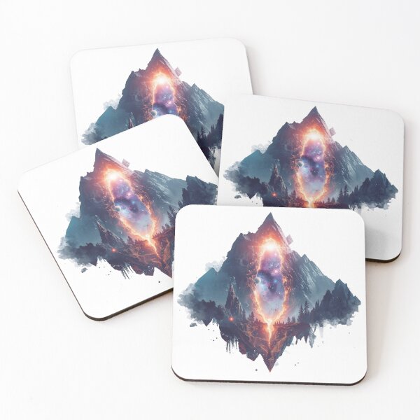 Item preview, Gateway of the Mountains – Surreal Cosmic Portal Landscape designed and sold by catcurio.