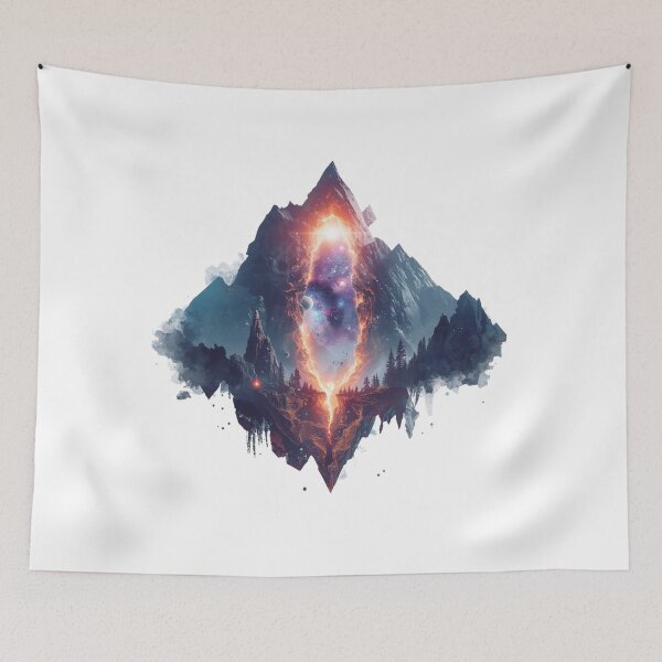 Item preview, Gateway of the Mountains – Surreal Cosmic Portal Landscape designed and sold by catcurio.