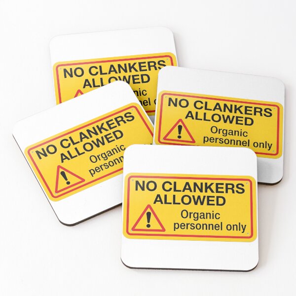 Item preview, funny no clankers allowed slim yellow sticker designed and sold by octozap.