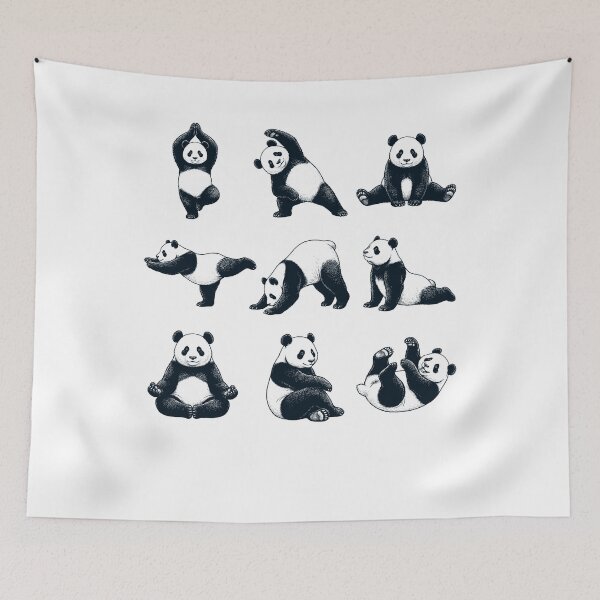 Item preview, Vintage Panda Yoga Poses Funny Meditation Animal Lover designed and sold by DoodleTortle.