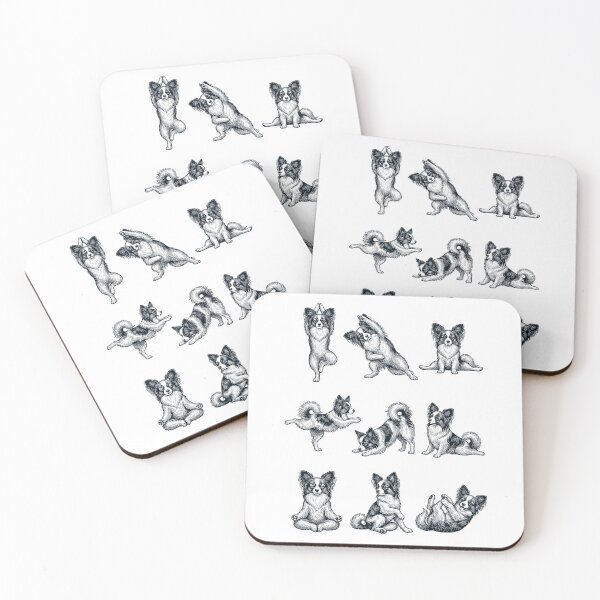 Item preview, Vintage Papillon Yoga Poses Funny Meditation Dog Mom Lover designed and sold by DoodleTortle.