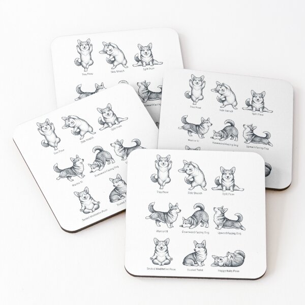 Item preview, Vintage Pembroke Welsh Corgi Yoga Poses Funny Meditation Dog Mom Lover designed and sold by DoodleTortle.
