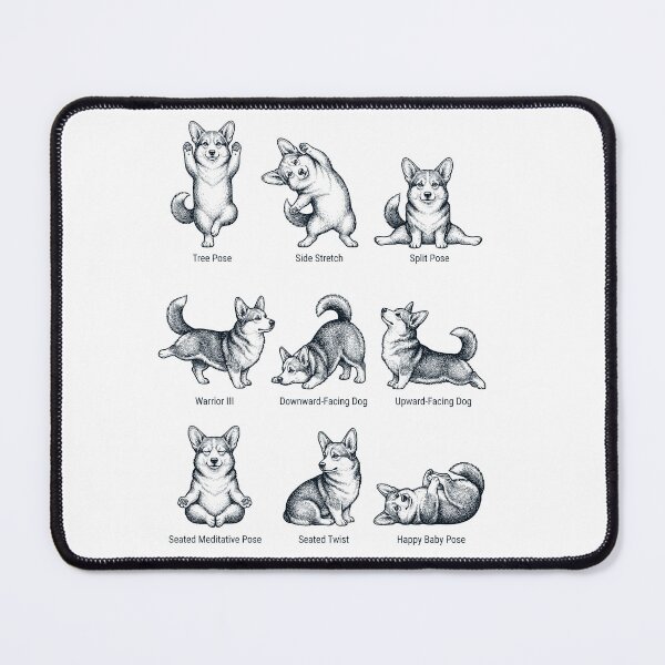 Item preview, Vintage Pembroke Welsh Corgi Yoga Poses Funny Meditation Dog Mom Lover designed and sold by DoodleTortle.