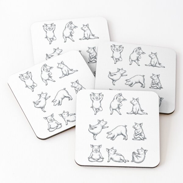 Item preview, Vintage Pig Yoga Poses Funny Meditation Animal Lover designed and sold by DoodleTortle.