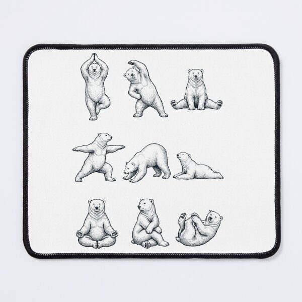 Item preview, Vintage Polar Bear Yoga Poses Funny Meditation Animal Lover designed and sold by DoodleTortle.