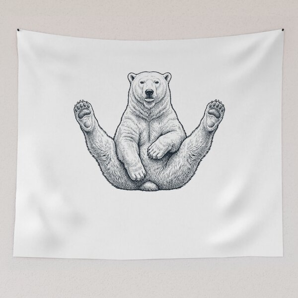 Item preview, Funny Polar Bear Yoga Pose Animal Lover Meme designed and sold by DoodleTortle.
