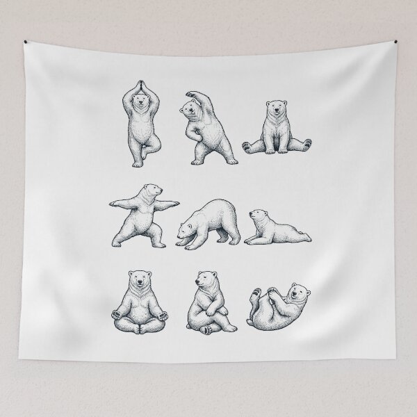 Item preview, Vintage Polar Bear Yoga Poses Funny Meditation Animal Lover designed and sold by DoodleTortle.