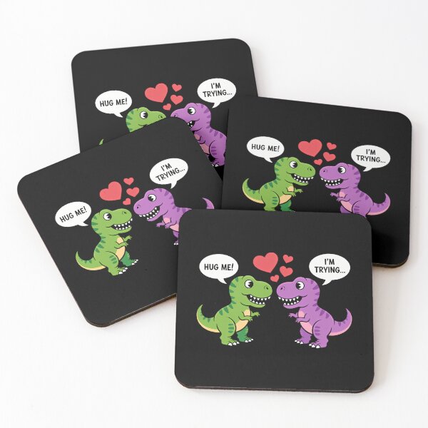 Item preview, T-Rex Dinosaur Couple Hug Me Valentines Day Boyfriend Girl designed and sold by papertaless.