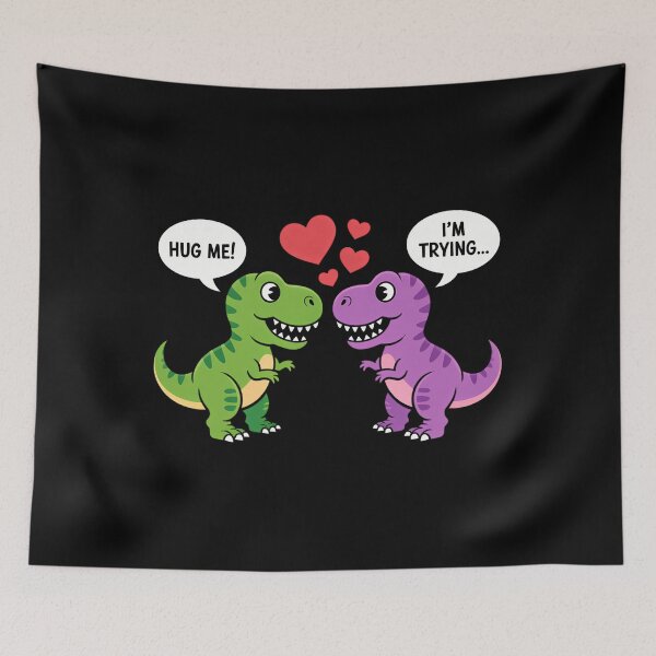 Item preview, T-Rex Dinosaur Couple Hug Me Valentines Day Boyfriend Girl designed and sold by papertaless.