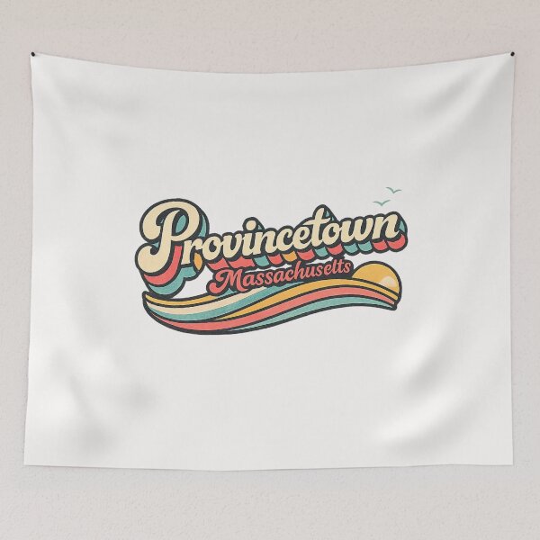 Item preview, Provincetown Massachusetts Cape Cod Sunset Coastal Retro Typography designed and sold by Places On Earth.