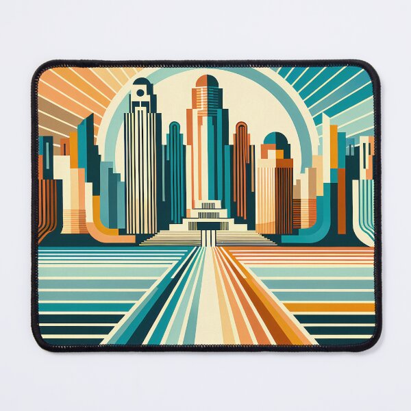 Item preview, Geometric Art Deco City Skyline designed and sold by InkSmithery.