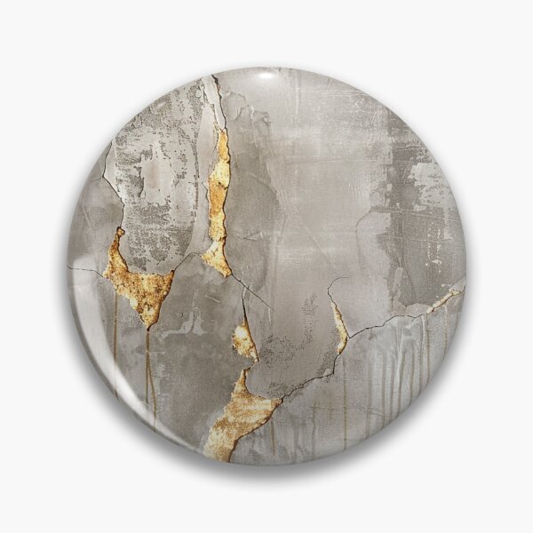 Item preview, Wabi Sabi wall art with gold cracks – Abstract concrete look in grey and gold designed and sold by CosmicGlyph.