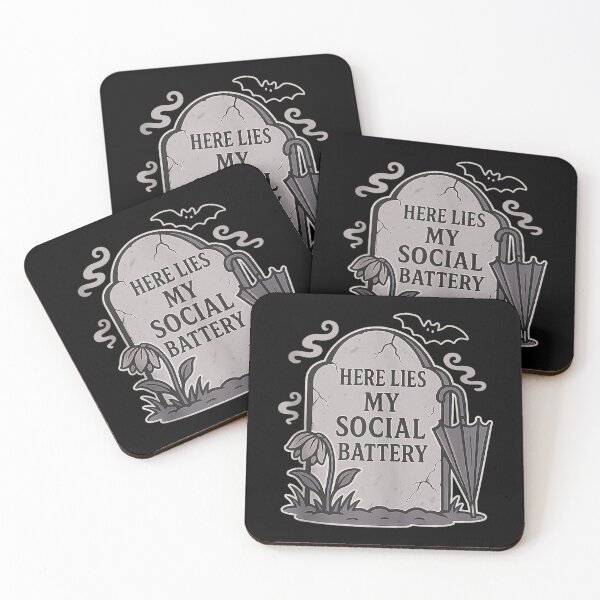 Item preview, Funny Goth Social Battery Cute Emo Halloween designed and sold by JohnVBurks.