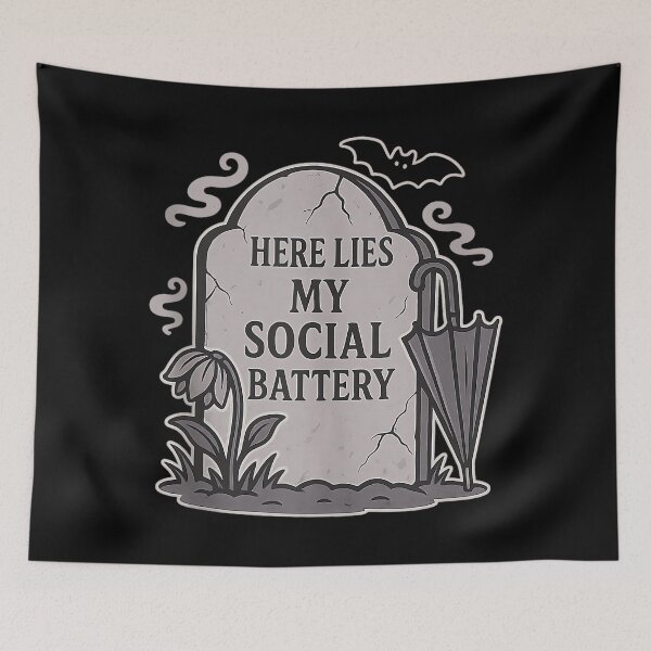 Item preview, Funny Goth Social Battery Cute Emo Halloween designed and sold by JohnVBurks.