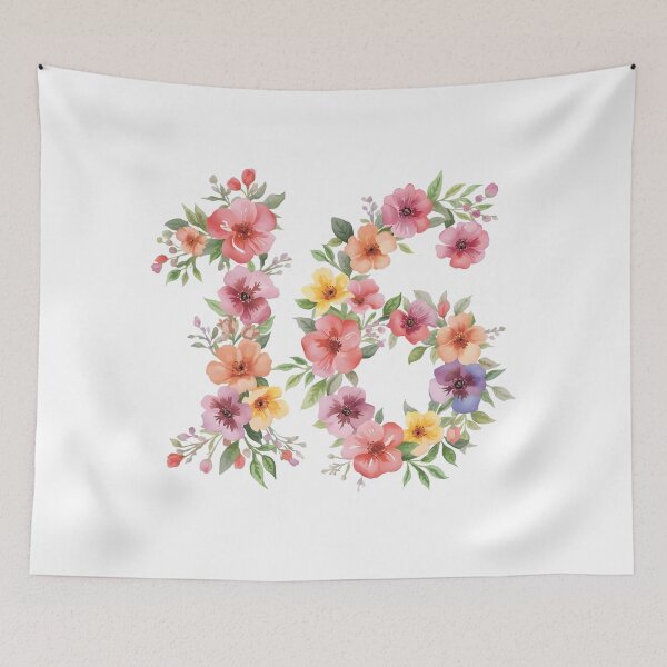 Item preview, 16th birthday flowers  watercolor designed and sold by uunaa.