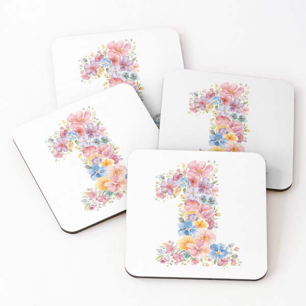 Item preview, 1st birthday flowers  watercolor designed and sold by uunaa.