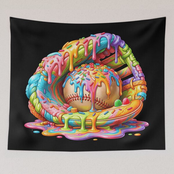 Item preview, Baseball Ice Cream Glove Colorful Drip Sports Dessert Design designed and sold by DienesAngele.