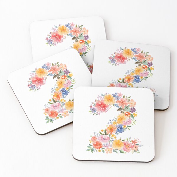 Item preview, 2nd birthday flowers  watercolor designed and sold by uunaa.
