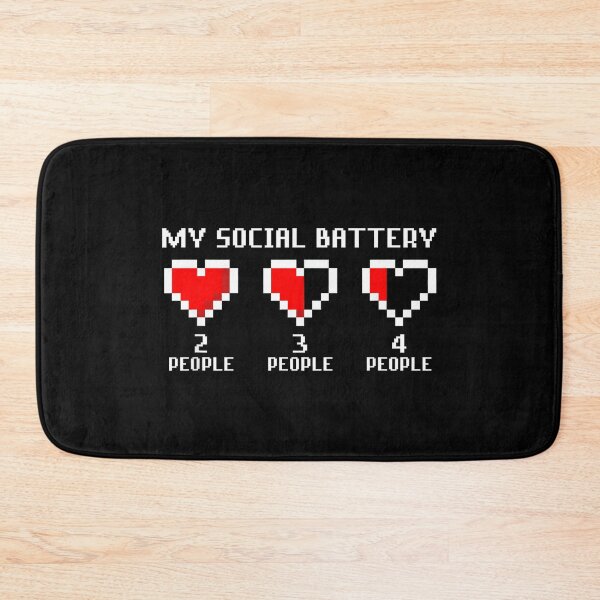 Item preview, Funny Introverted Introvert - Social Battery Retro Heart designed and sold by JohnVBurks.