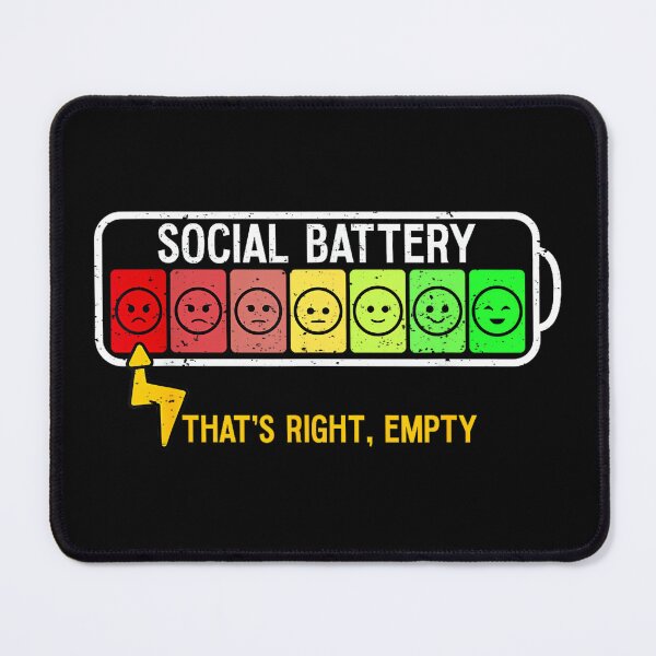 Item preview, emptysocial battery funny introvert social small talk social designed and sold by JohnVBurks.