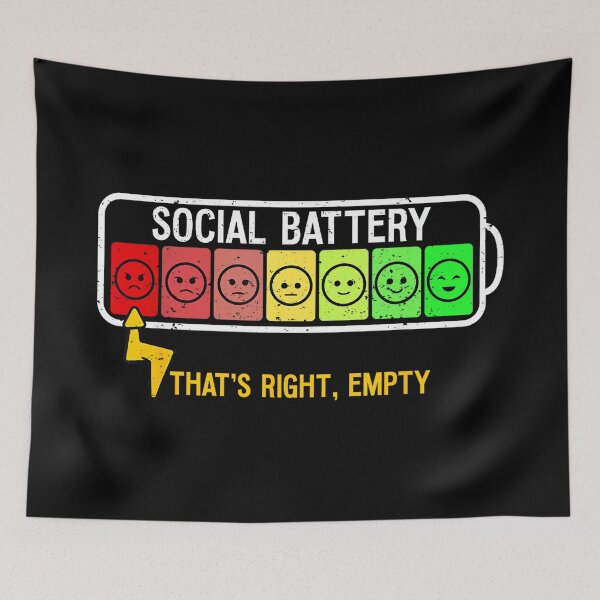 Item preview, emptysocial battery funny introvert social small talk social designed and sold by JohnVBurks.