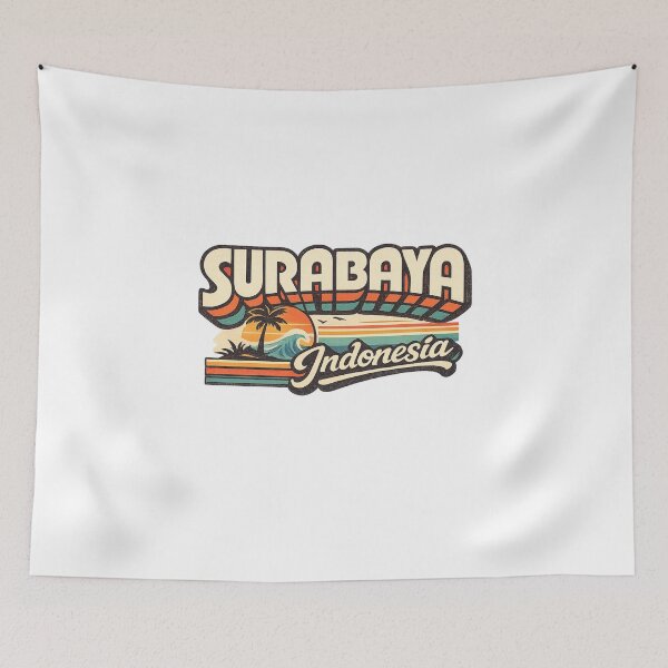 Artikelvorschau, Surabaya, Indonesien, Ostjava, Küstenstadt, Sonnenuntergang, Skyline der Javasee entworfen und verkauft von Aryabek.