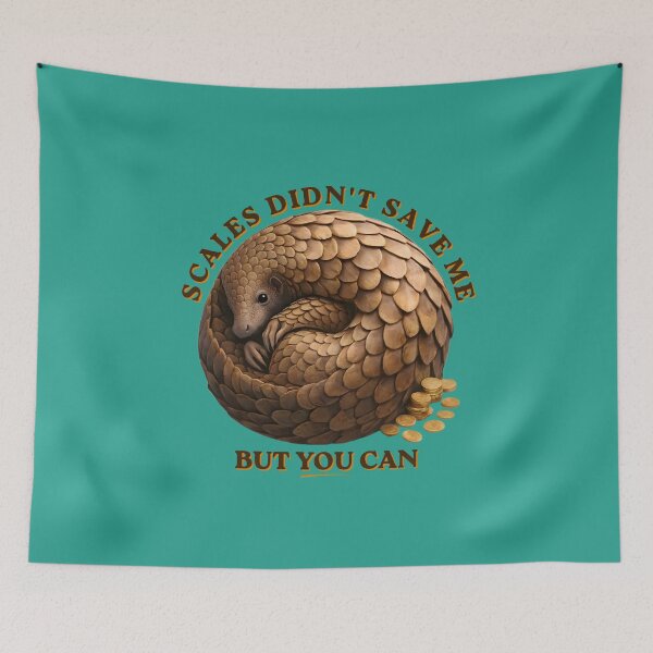 Item preview, Scales Didn’t Save Me – Pangolin Conservation Activist Design designed and sold by Pawethic Prints Studio.