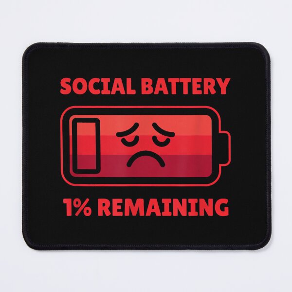 Item preview, Funny Social Battery 1% Remaining Introvert Graphic designed and sold by JohnVBurks.