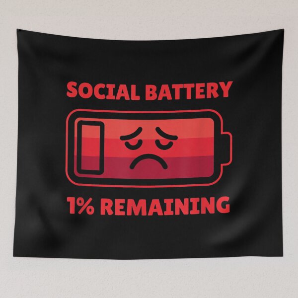 Item preview, Funny Social Battery 1% Remaining Introvert Graphic designed and sold by JohnVBurks.