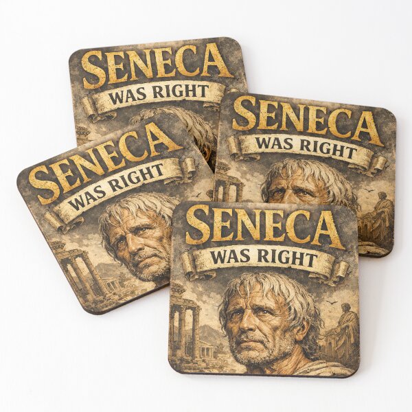 Item preview, Seneca Was Right Stoic Quote Art designed and sold by Retr0Tshirts.