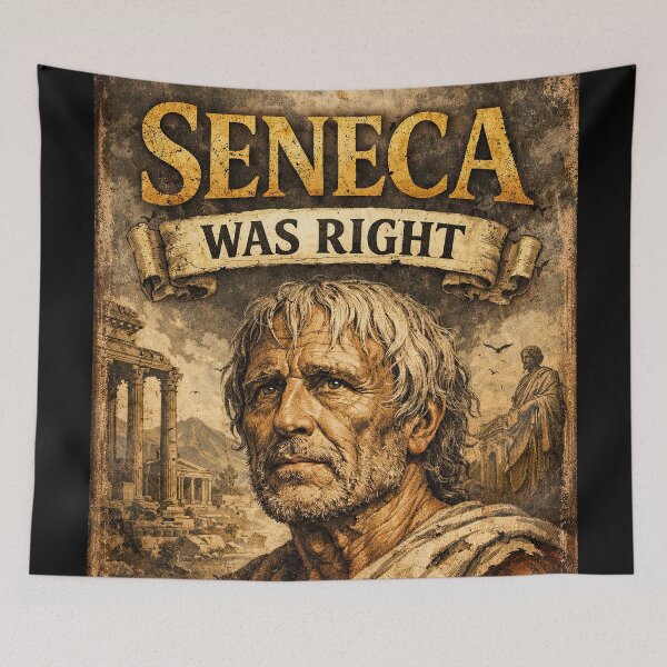 Item preview, Seneca Was Right Stoic Quote Art designed and sold by Retr0Tshirts.