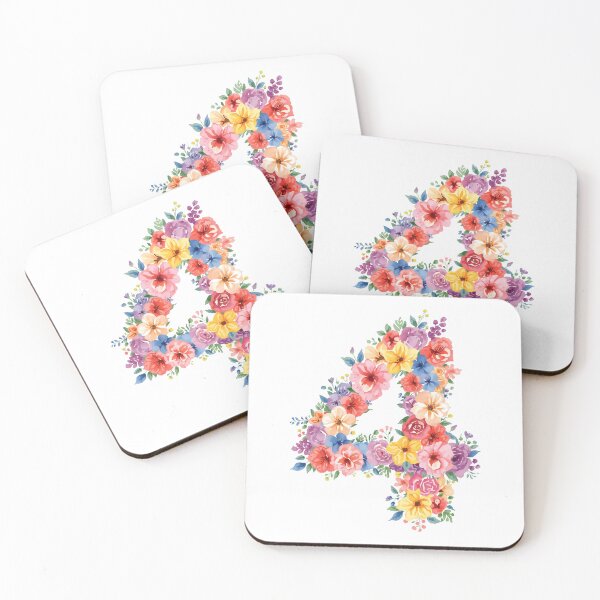 Item preview, 4th birthday flowers  watercolor designed and sold by uunaa.