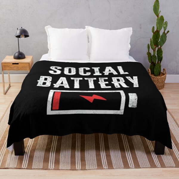 Item preview, Funny Social Battery Empty Antisocial No People Anxiety Home designed and sold by JohnVBurks.