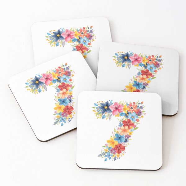 Item preview, 7th birthday flowers  watercolor designed and sold by uunaa.
