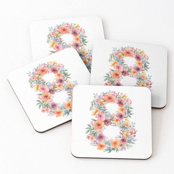 Item preview, 8th birthday flowers  watercolor designed and sold by uunaa.