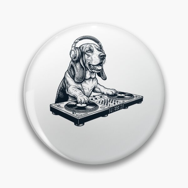 Item preview, Vintage Retro Basset Hound DJ Dog Mom Dad Music Lover designed and sold by TerryConnells.