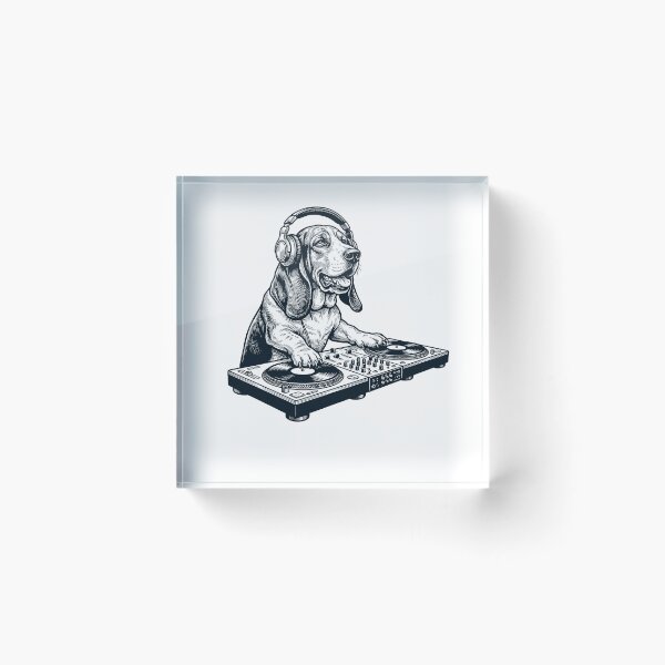 Item preview, Vintage Retro Basset Hound DJ Dog Mom Dad Music Lover designed and sold by TerryConnells.