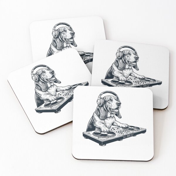Item preview, Vintage Retro Basset Hound DJ Dog Mom Dad Music Lover designed and sold by TerryConnells.
