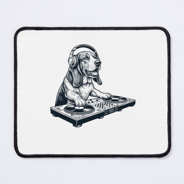 Item preview, Vintage Retro Basset Hound DJ Dog Mom Dad Music Lover designed and sold by TerryConnells.
