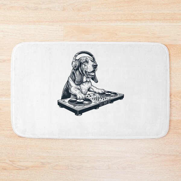 Item preview, Vintage Retro Basset Hound DJ Dog Mom Dad Music Lover designed and sold by TerryConnells.