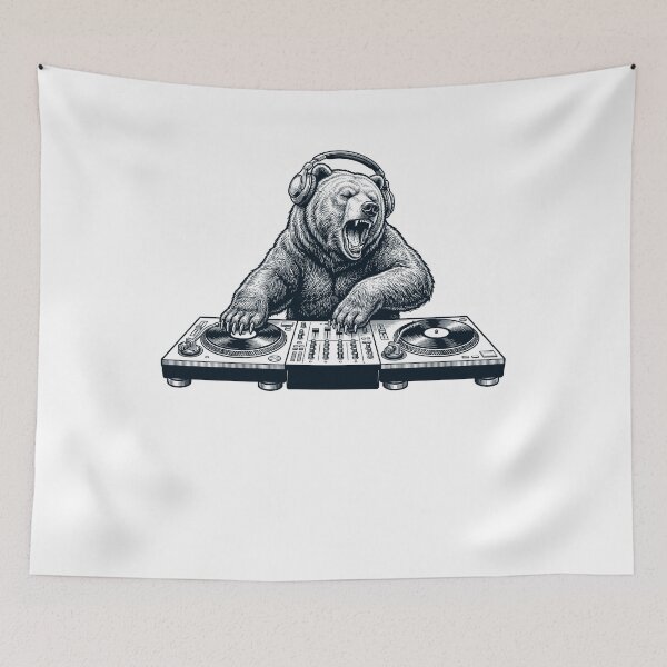 Item preview, Vintage Retro Bear DJ Animal Music Lover designed and sold by TerryConnells.