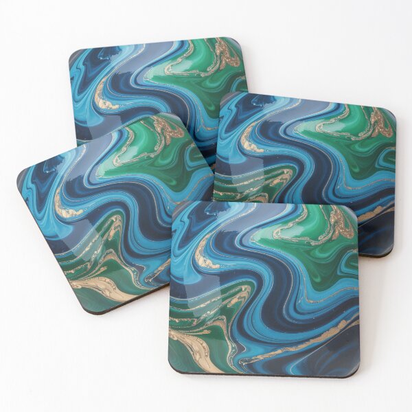 Item preview, Cosmic Liquid Marble Art – Abstract Gold Nebula Fluid Acrylic Wall Print designed and sold by Tamas Das.