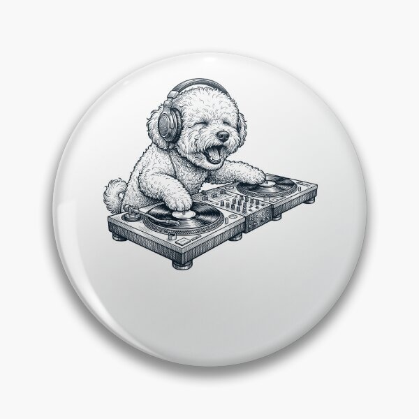 Item preview, Vintage Retro Bichon Frise DJ Dog Mom Dad Music Lover designed and sold by TerryConnells.