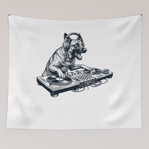 Item preview, Vintage Retro Belgian Malinois DJ Dog Mom Dad Music Lover designed and sold by TerryConnells.
