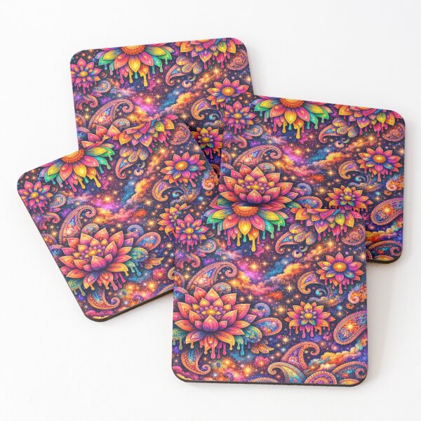 Item preview, Cosmic Psychedelic Floral Drip Art – Boho Galaxy Paisley Design designed and sold by 3free3street - Neon & Graffiti Digital Art.