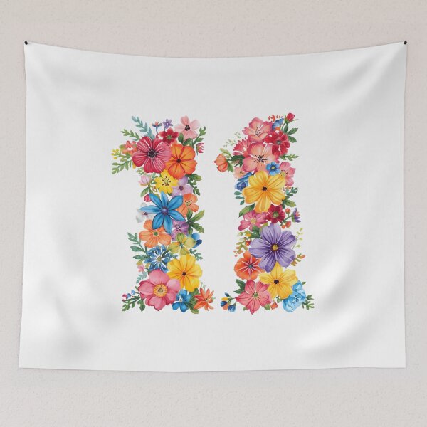Item preview, 11th birthday flowers  watercolor designed and sold by uunaa.