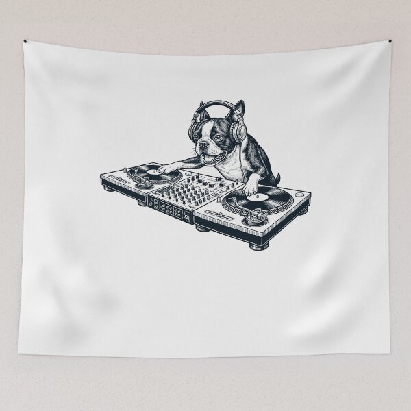 Item preview, Vintage Retro Boston Terrier DJ Dog Mom Dad Music Lover designed and sold by TerryConnells.