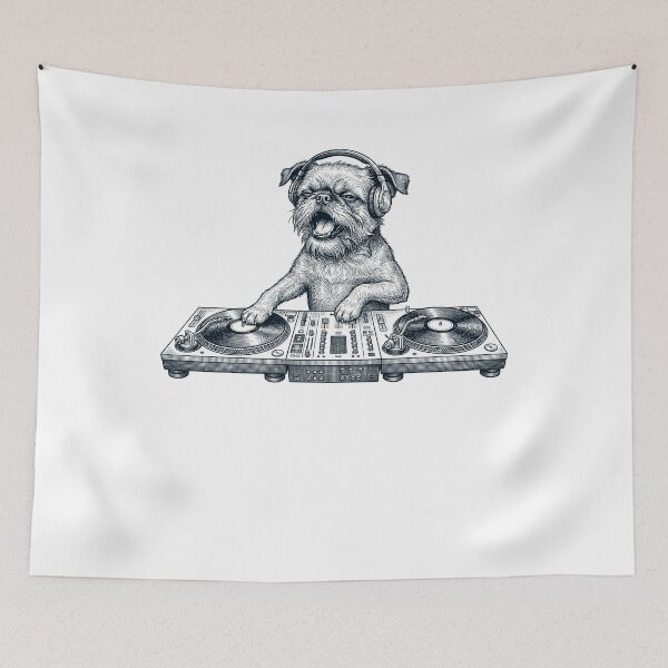 Item preview, Vintage Retro Brussels Griffon DJ Dog Mom Dad Music Lover designed and sold by TerryConnells.
