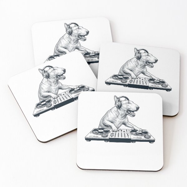 Item preview, Vintage Retro Bull Terrier DJ Dog Mom Dad Music Lover designed and sold by TerryConnells.